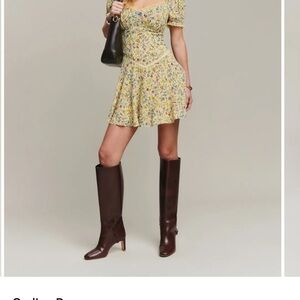 Reformation Yellow Floral Dress